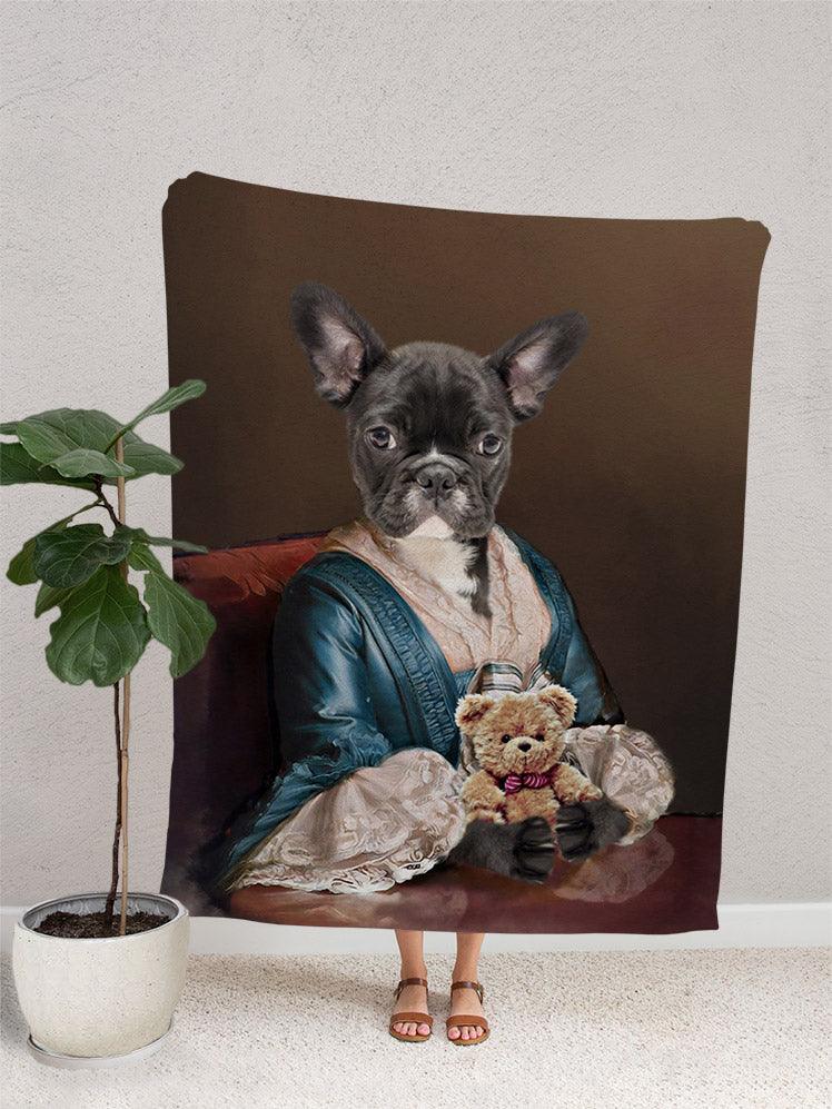 The Lady with Bow - Custom Pet Blanket - NextGenPaws Pet Portraits