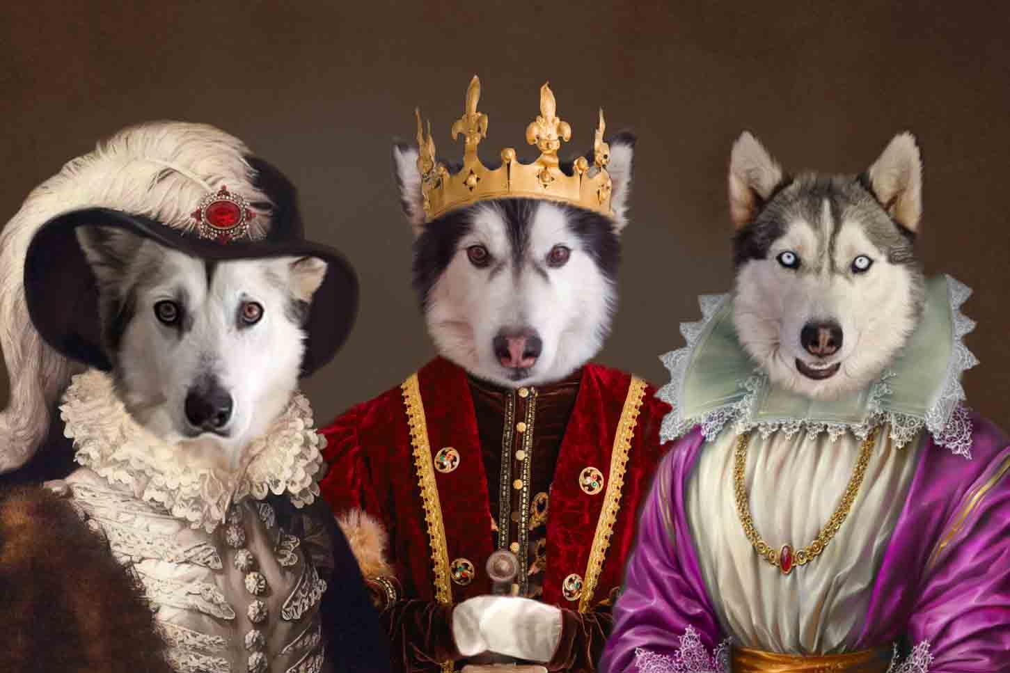 The Royals - Custom Sibling Pet Portrait - NextGenPaws Pet Portraits