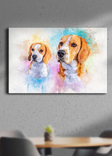 Load image into Gallery viewer, Vibrant WaterColour Sibling - Custom Pet Portrait
