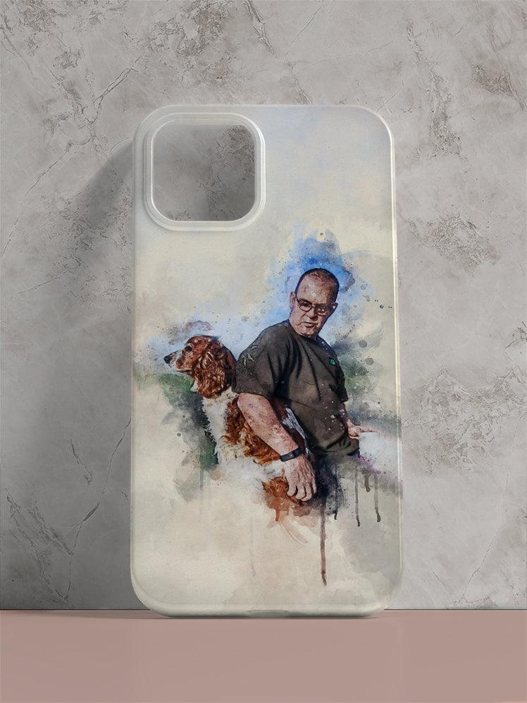 WaterColour Human and Pet - Custom Sibling Phone Cases - NextGenPaws Pet Portraits