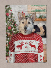 Load image into Gallery viewer, Christmas Solo - Custom Pet Blanket - NextGenPaws Pet Portraits
