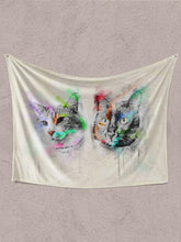 Load image into Gallery viewer, Colourful Painting Sibling - Custom Pet Blanket - NextGenPaws Pet Portraits
