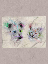 Load image into Gallery viewer, Colourful Painting Sibling - Custom Pet Blanket - NextGenPaws Pet Portraits
