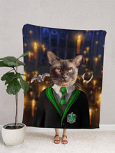 Load image into Gallery viewer, Slytherpaw - Custom Pet Blanket - NextGenPaws Pet Portraits
