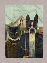 Load image into Gallery viewer, The Gothics - Custom Sibling Pet Blanket - NextGenPaws Pet Portraits
