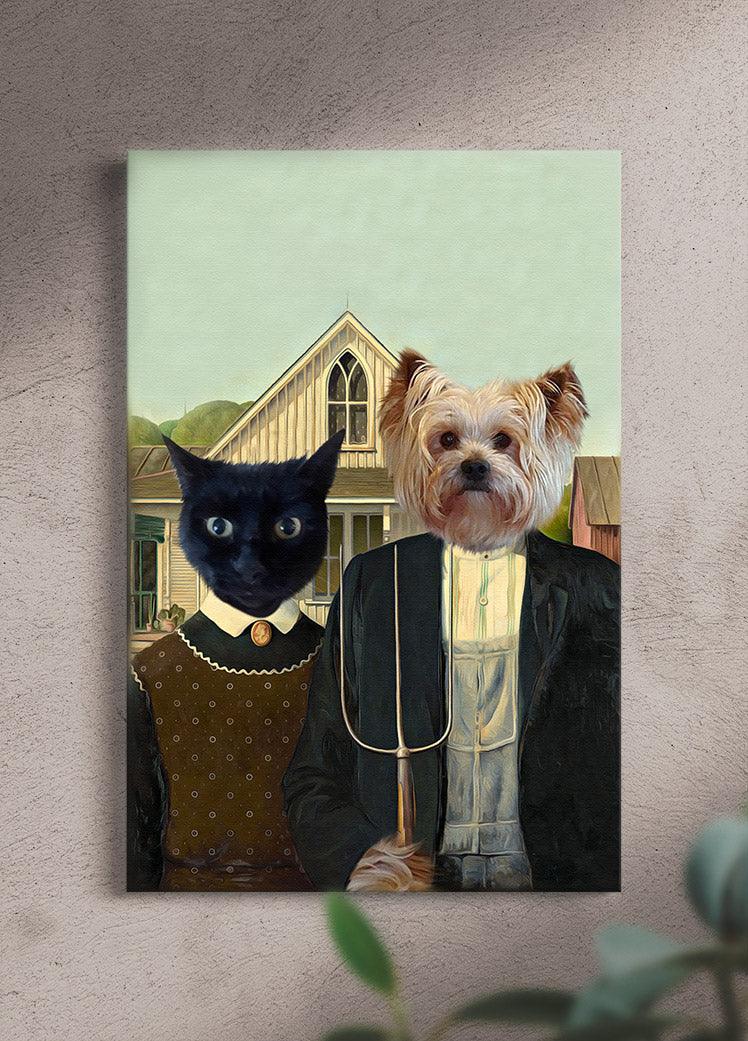 The Gothics - Custom Sibling Pet Portrait - NextGenPaws Pet Portraits