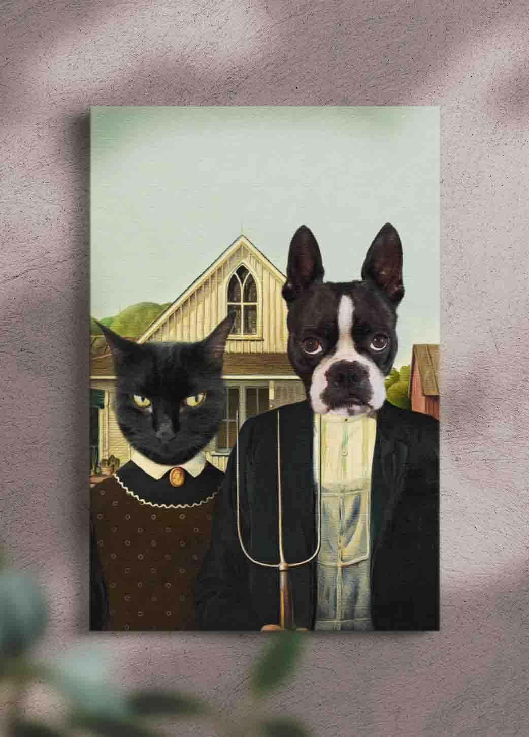 The Gothics - Custom Sibling Pet Portrait - NextGenPaws Pet Portraits