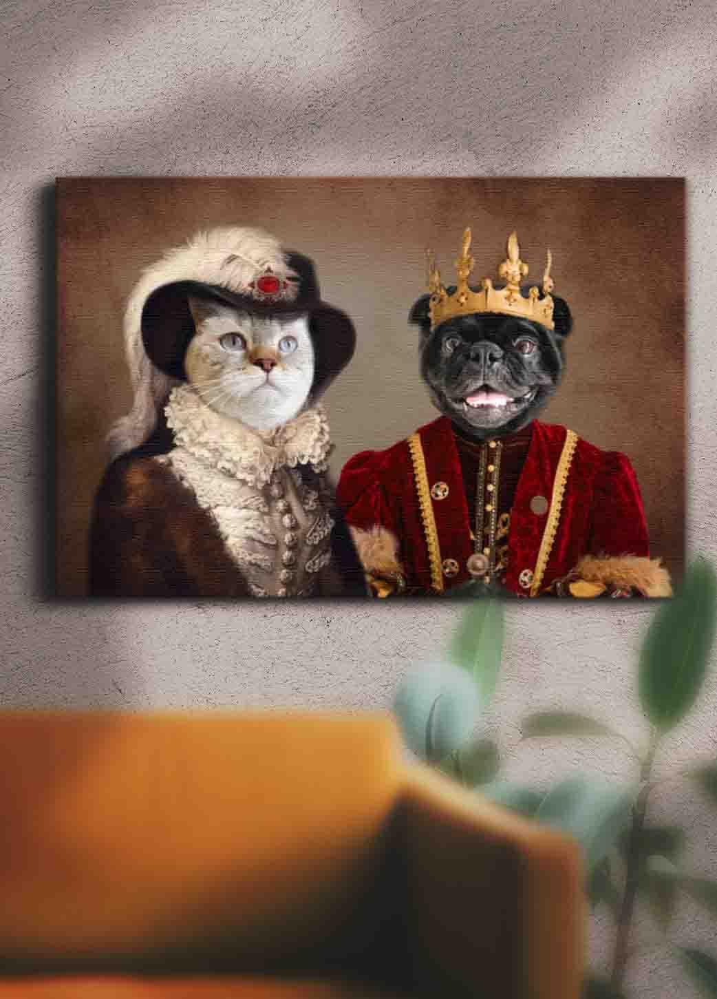 The Queen and The King - Custom Sibling Pet Portrait - NextGenPaws Pet Portraits