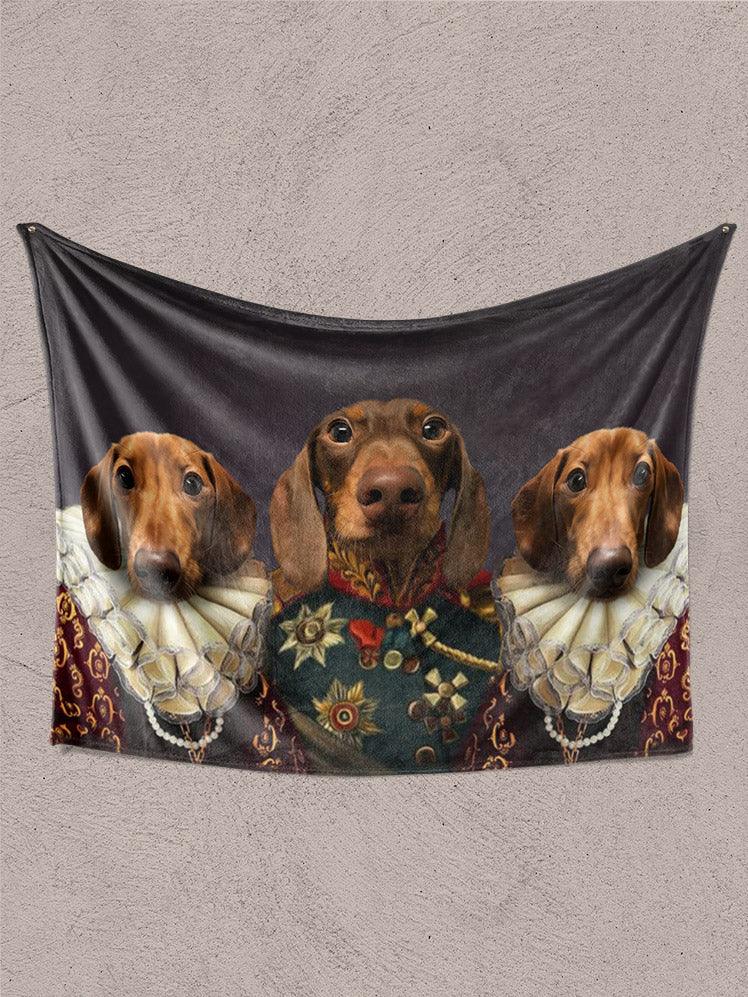 The Royal Trio - Custom Sibling Pet Blanket - NextGenPaws Pet Portraits